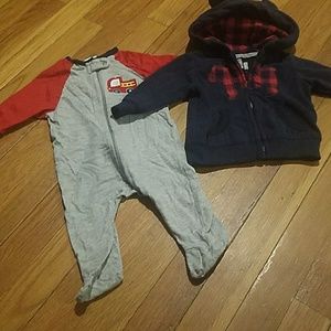 Like new carters sweater and 1 piece